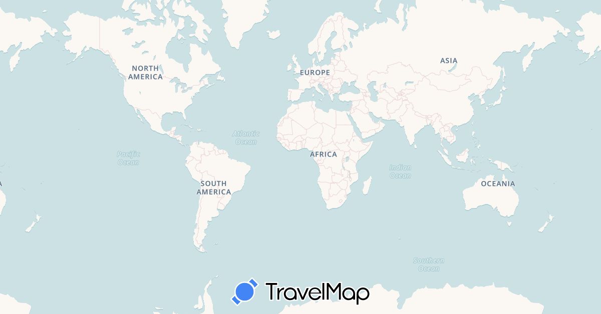 TravelMap itinerary: motorbike in Western Sahara, Spain, Morocco, Mauritania (Africa, Europe)
